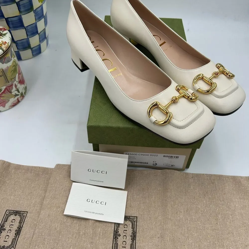 Women's Gucci horse bit leather ballet flats size 41 made in Italy